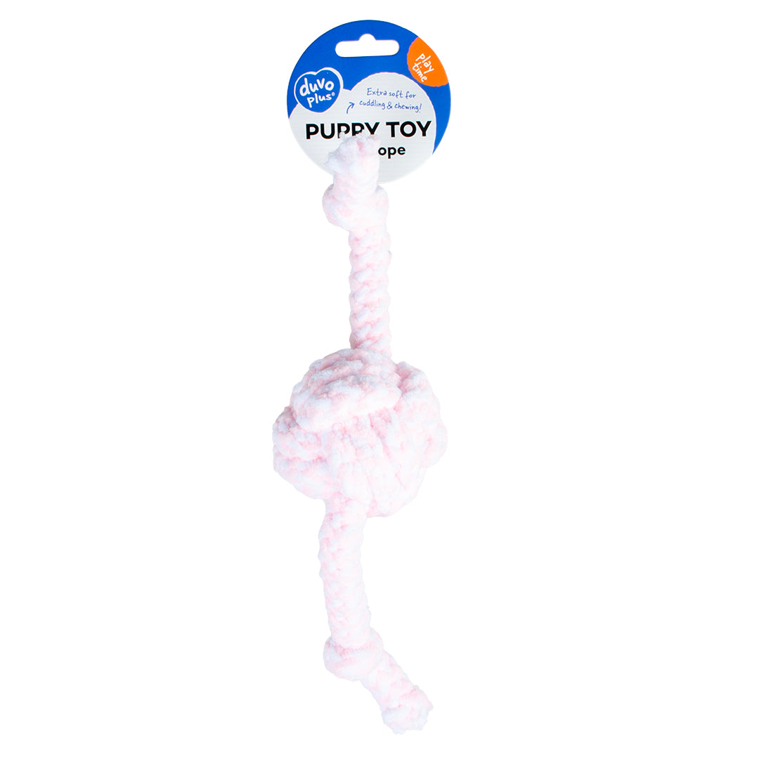 Duvo Dog Toy Puppy Soft Rope Ball W/2 Knots