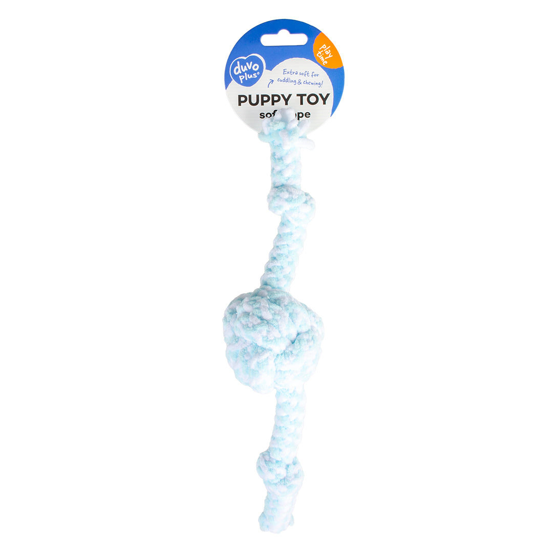 Duvo Dog Toy Puppy Soft Rope Ball W/2 Knots