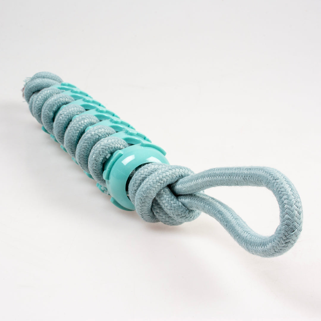 Dog Toy Rope Stick With Rubber & Loop Blue