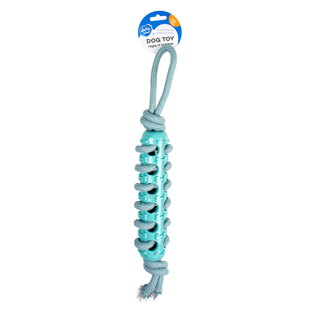 Dog Toy Rope Stick With Rubber & Loop Blue